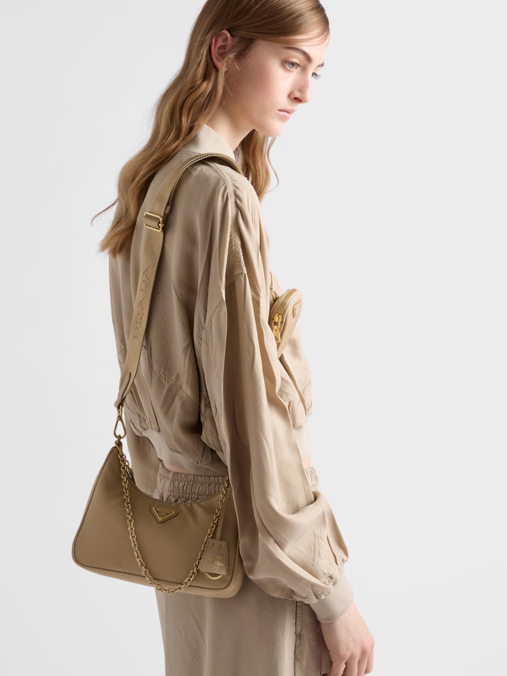 Prada Re-Edition 2005 Re-Nylon Shoulder Bag in Camel - Picture 3 of 8
